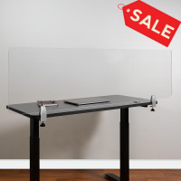 Flash Furniture BR-DDIA-45152-GG Clear Acrylic Desk Partition, 18